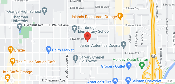 map of 372 Magnolia Orange, CA 92866